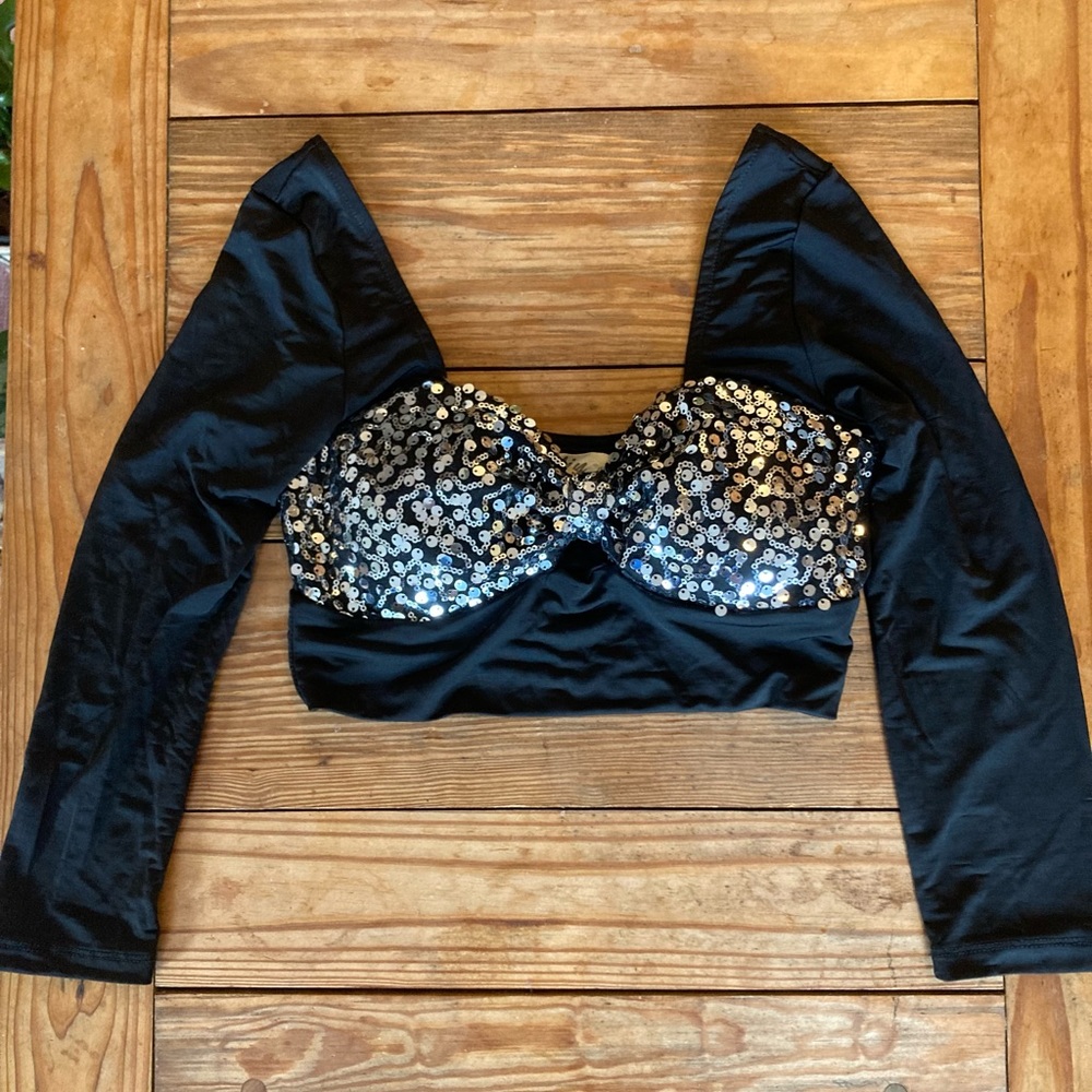 Sequined Crop Top